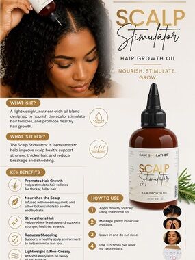 Scalp Stimulator Hair Growth Oil - Brown